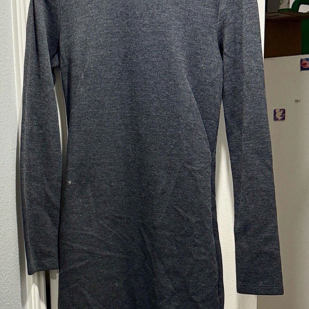 Zara Gray Long Sleeve Dress